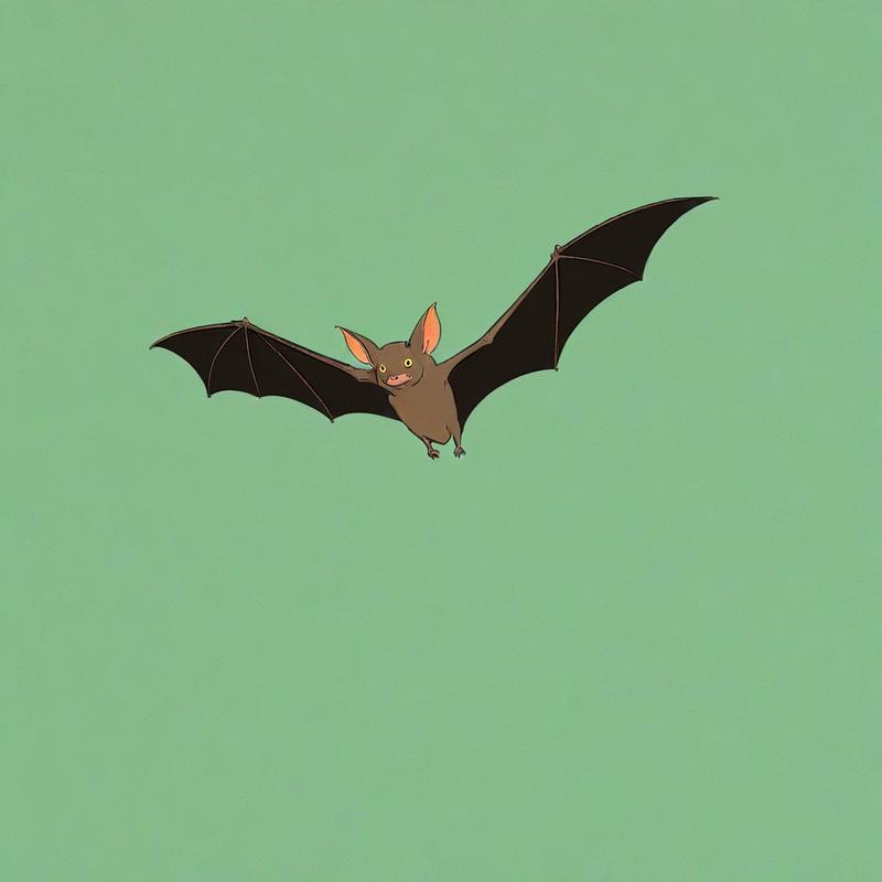 A bat soars through the night sky