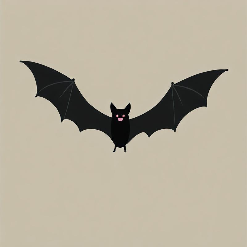 A bat soars with outstretched wings