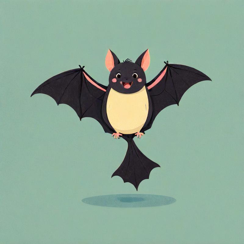 A cheerful bat takes flight