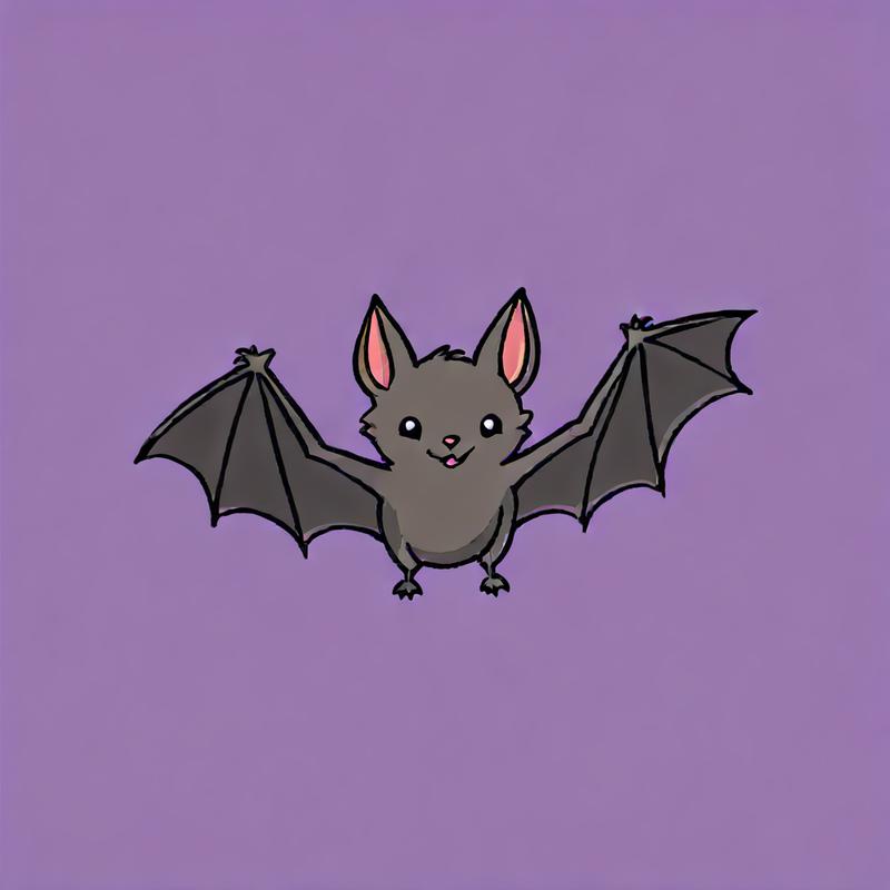 A cute bat soars through the night