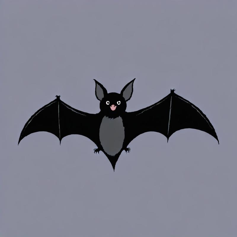 A cute bat soars through the sky