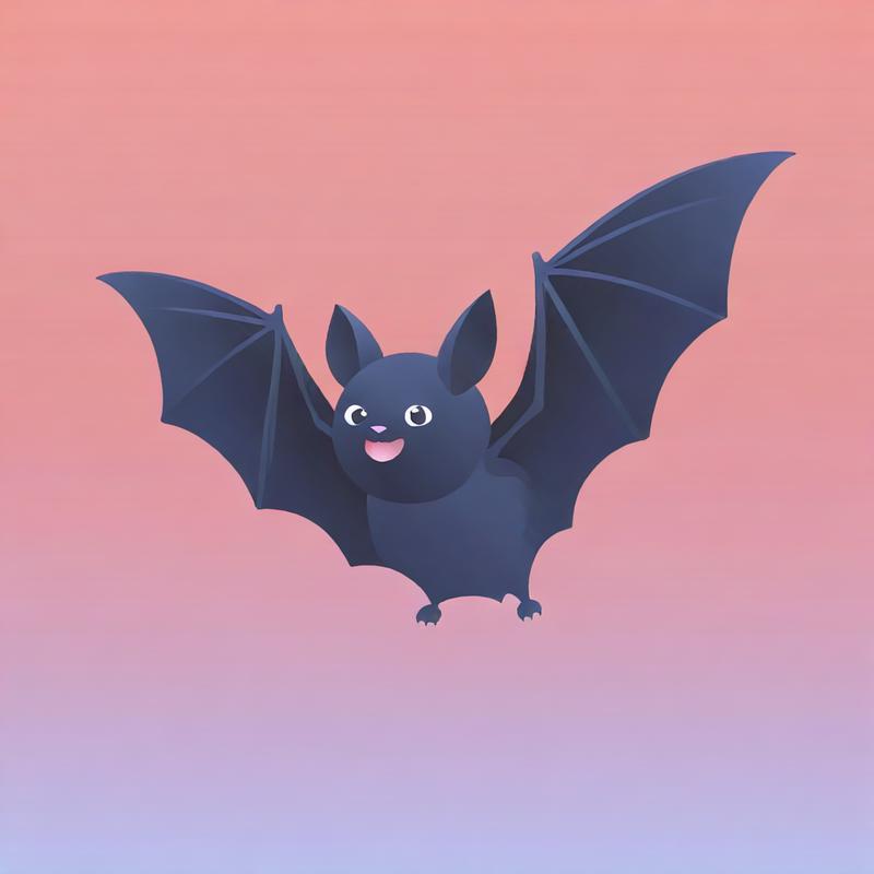 A friendly bat soars through dusk