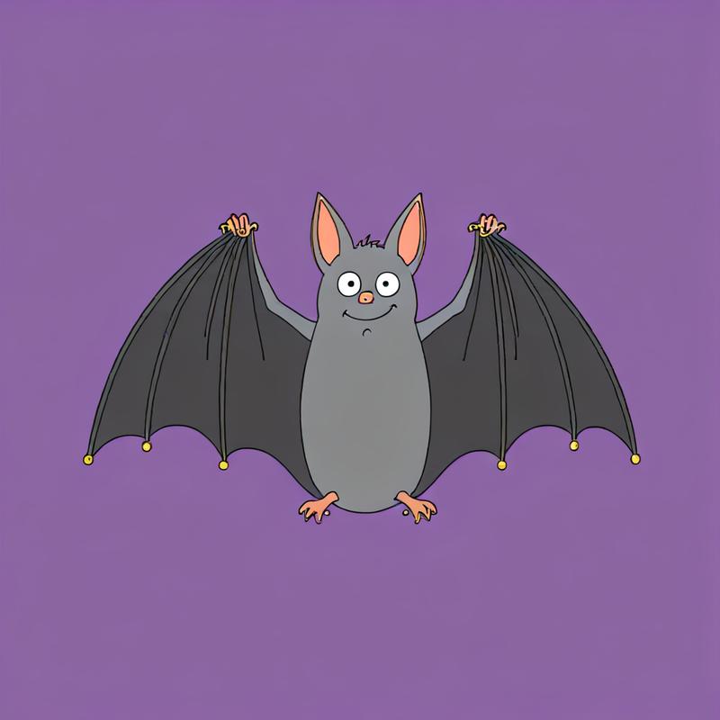 A friendly bat spreads its wings