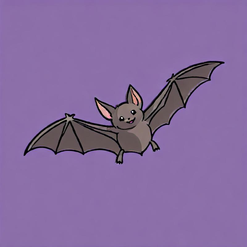 A friendly bat takes flight joyfully