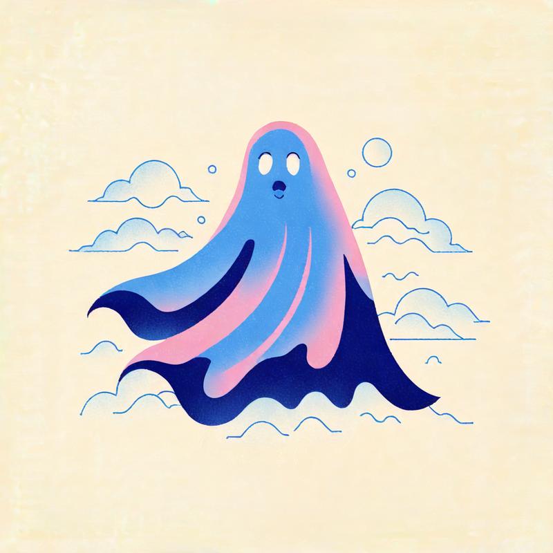 A friendly ghost emerges from the waves