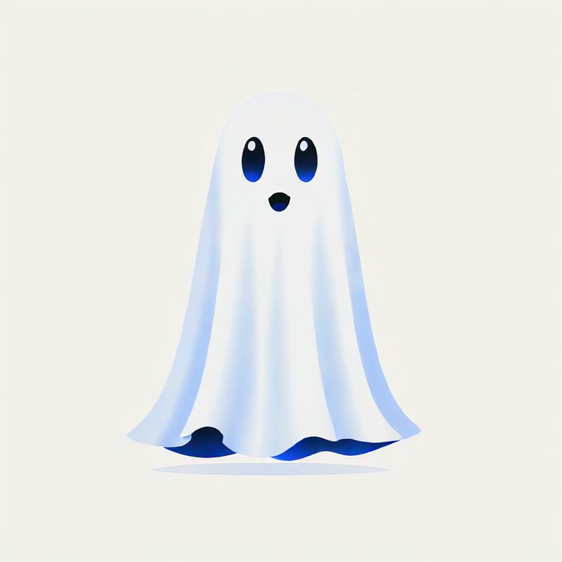 A friendly ghost greets with cheer