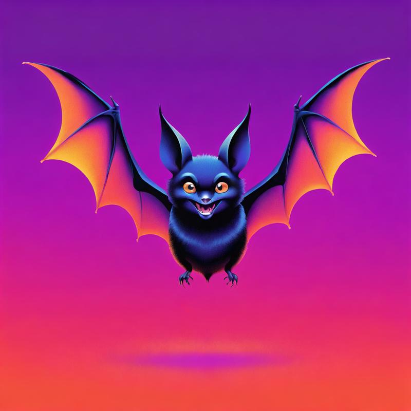 A mischievous bat takes flight at dusk