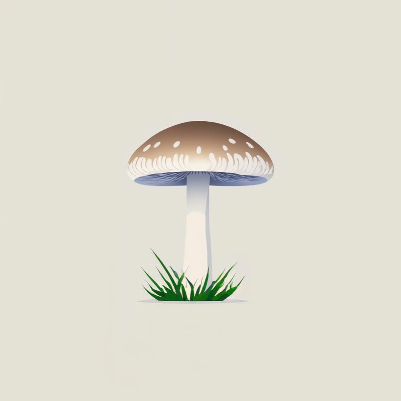 A mushroom emerges from grassy ground