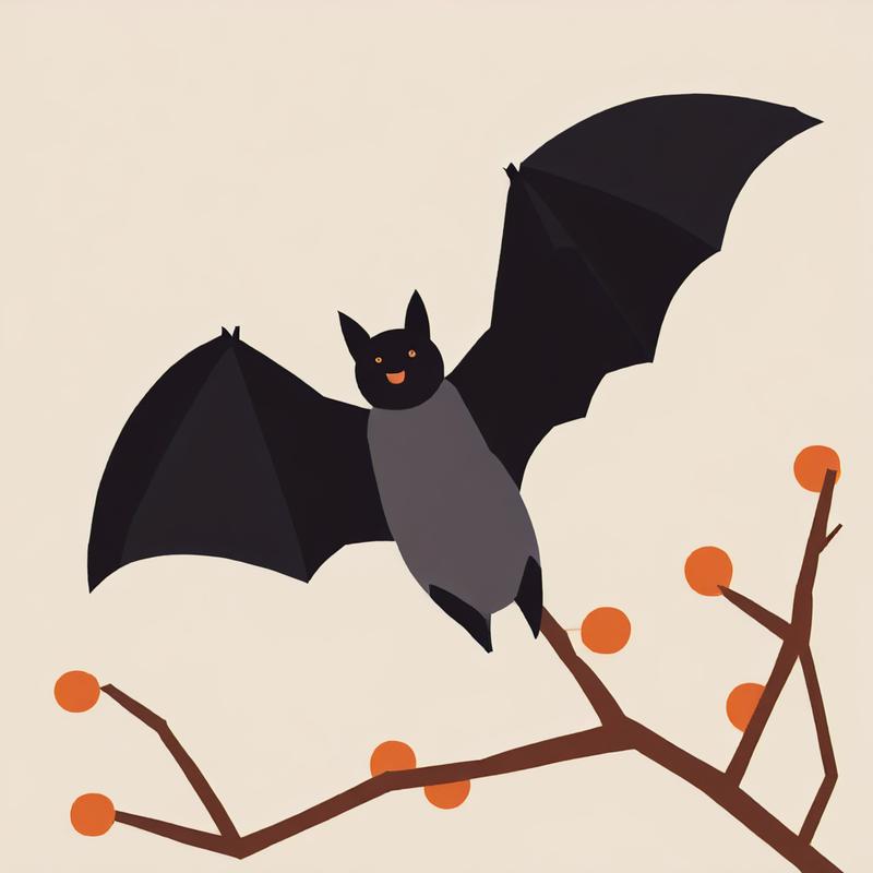 A playful bat takes flight joyfully