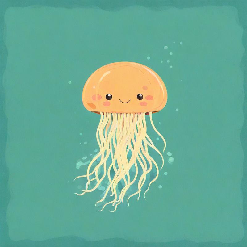 A smiling jellyfish drifts gracefully underwater