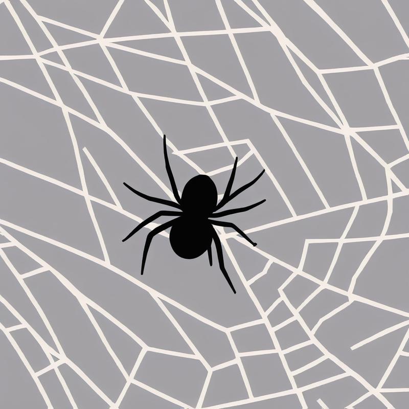 A spider lurks in its web