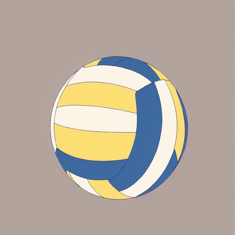 A volleyball displays its colorful pattern