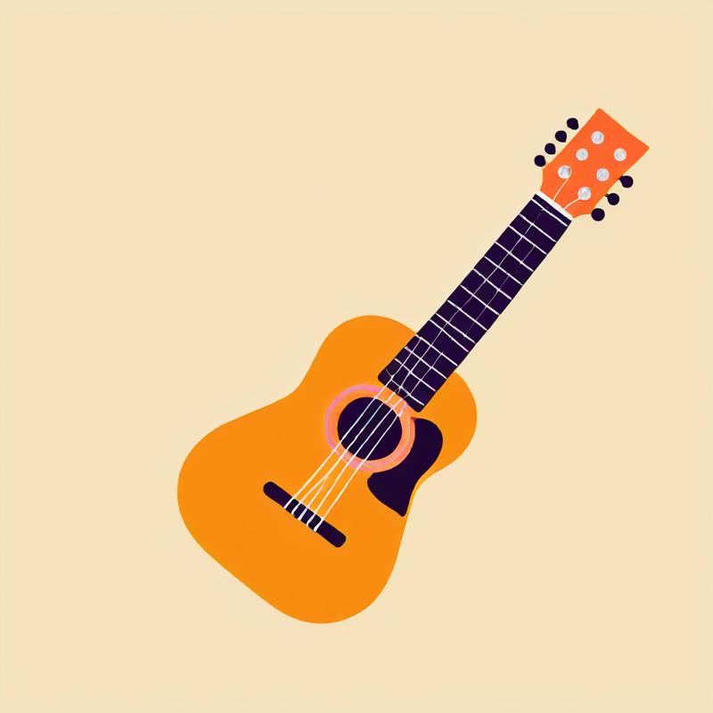 An acoustic guitar awaits a musician's touch