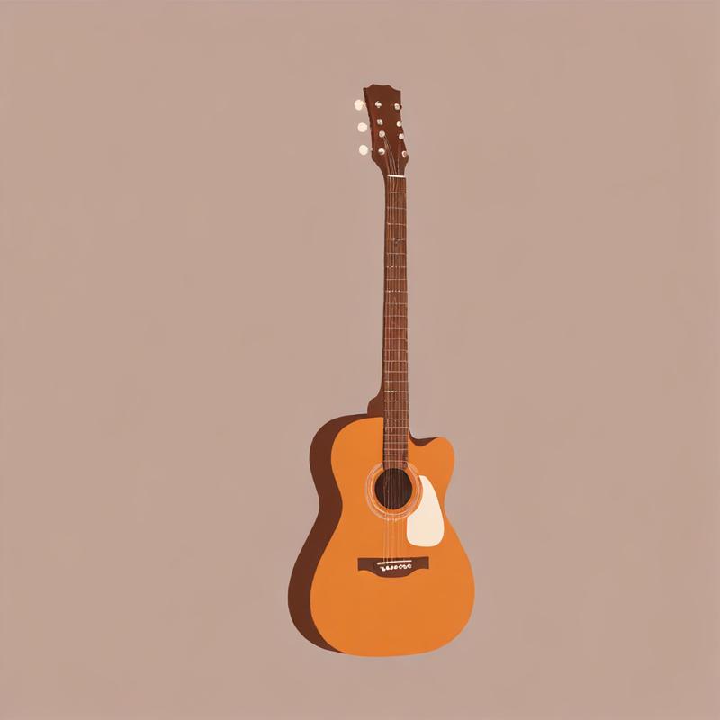 An acoustic guitar awaits a musician's touch