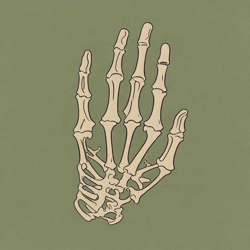 Bones of a hand form skeletal structure