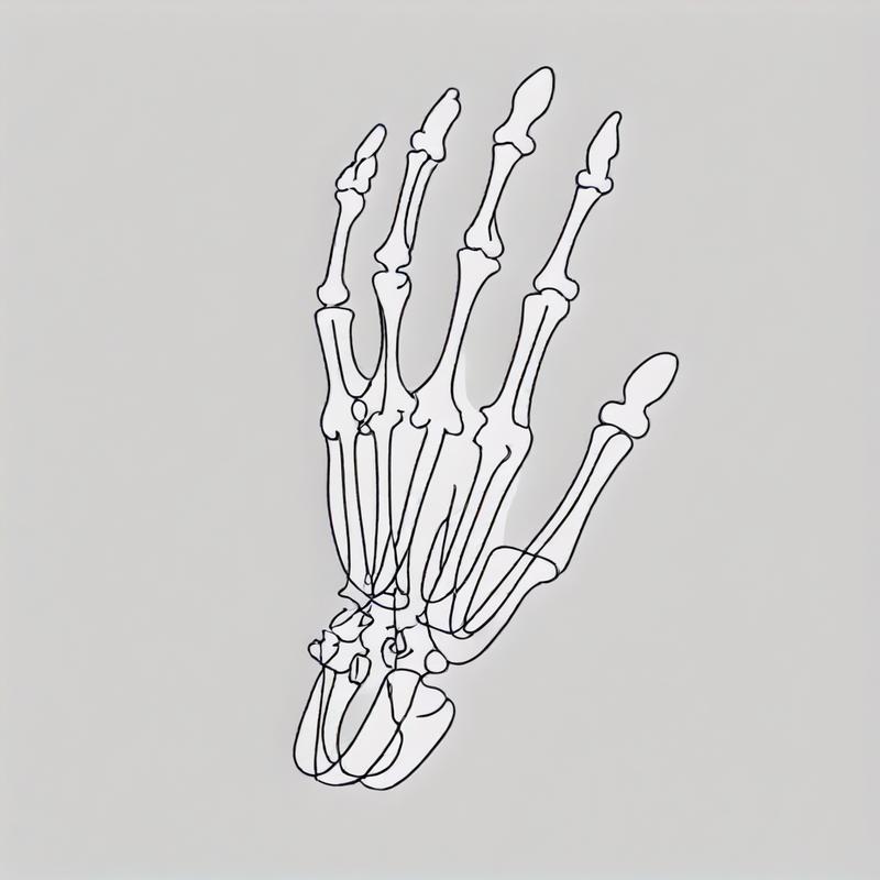 Bones of a hand interlock gracefully