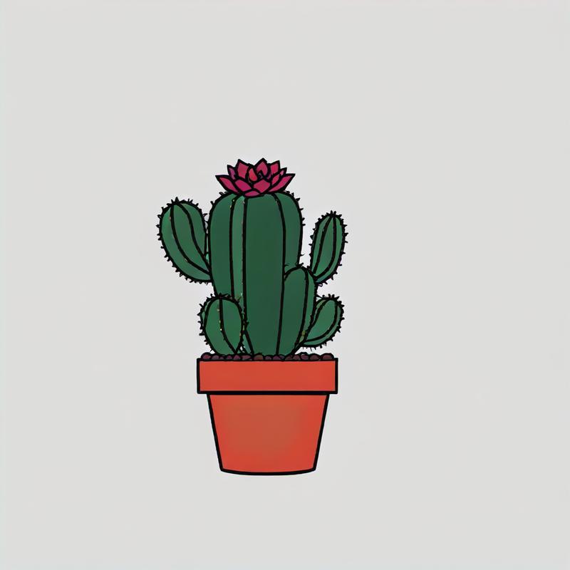 Cactus blooms in terracotta planter pot