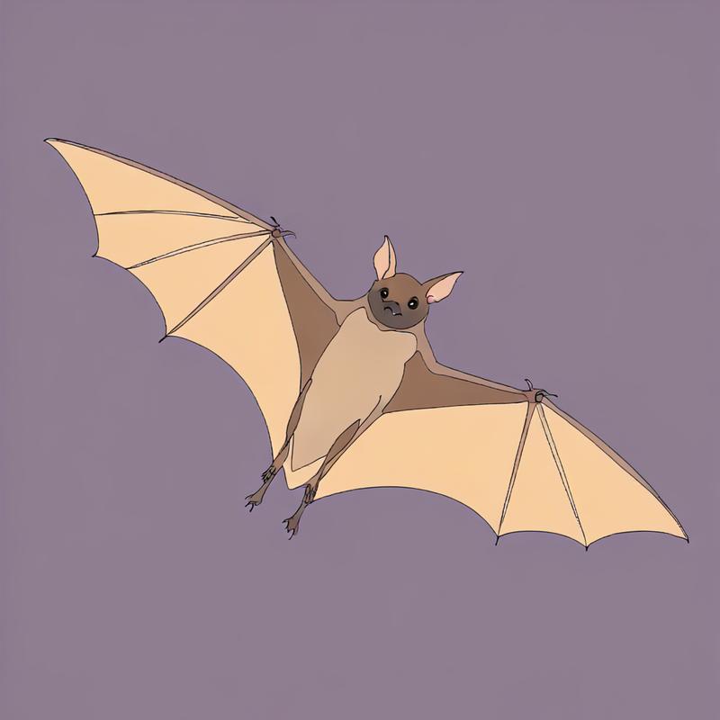 Cute bat soars with outstretched wings