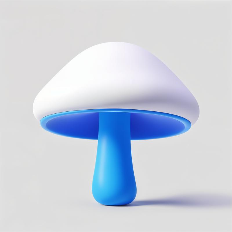 Futuristic blue mushroom lamp illuminates space