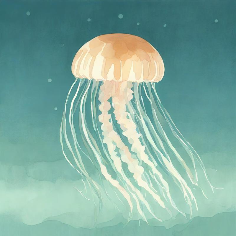 Graceful jellyfish drifts through tranquil waters