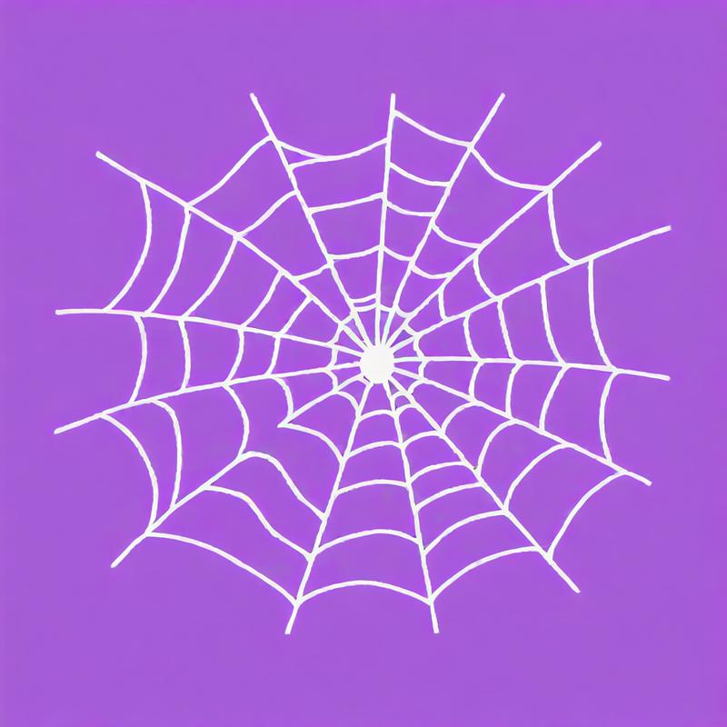 Intricate Spider's Web Glistens on Purple