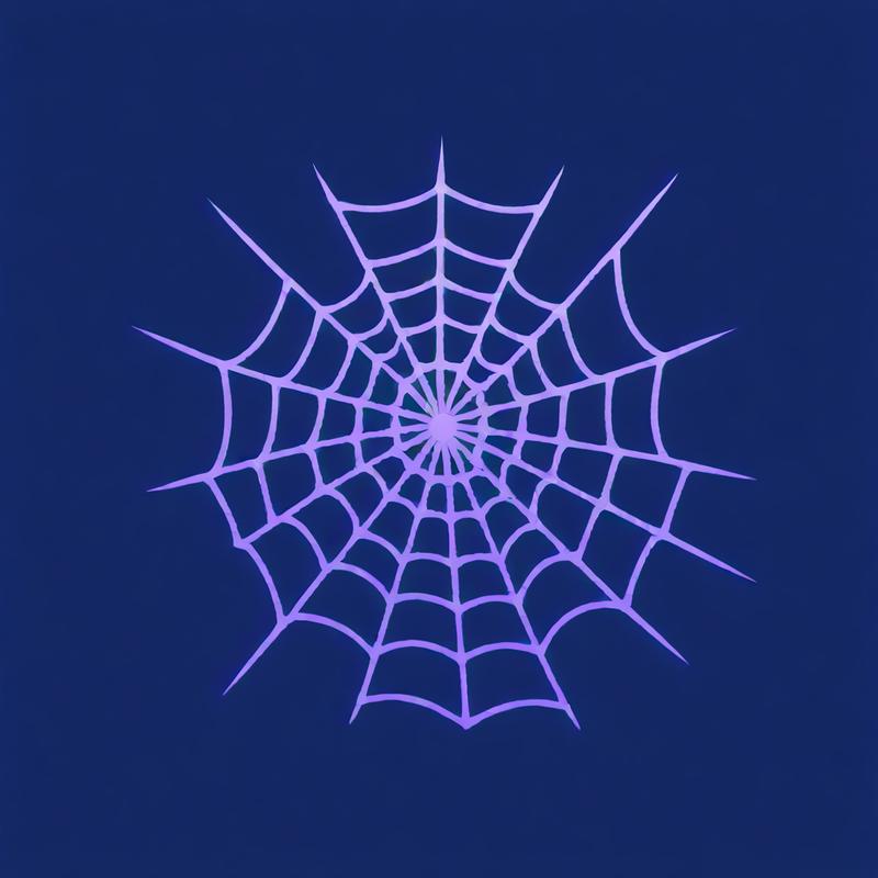 Intricate Spider's Web Radiates Violet Brilliance