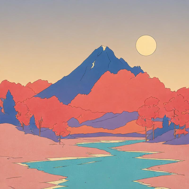 Majestic Mountain Landscape at Sunset Reflects