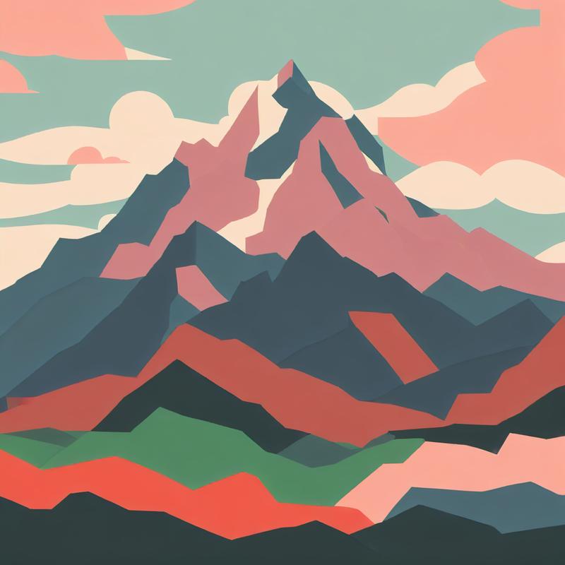 Majestic mountain peaks bask in warm hues