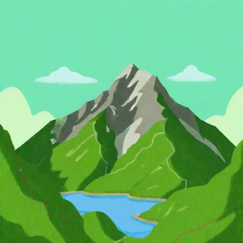 Majestic Mountain Peaks Surround Tranquil Lake