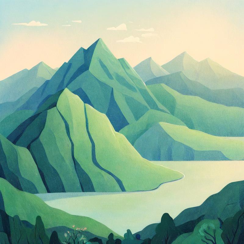 Majestic Mountains Overlook Tranquil Lake Scene