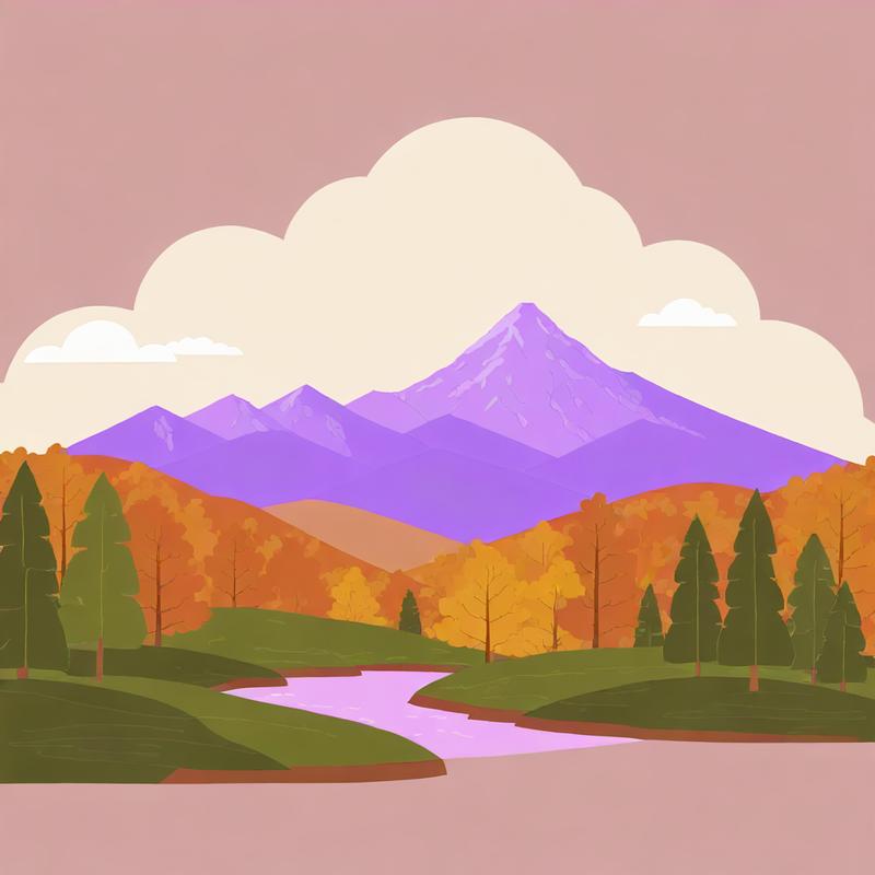 Majestic purple mountains grace autumn landscape