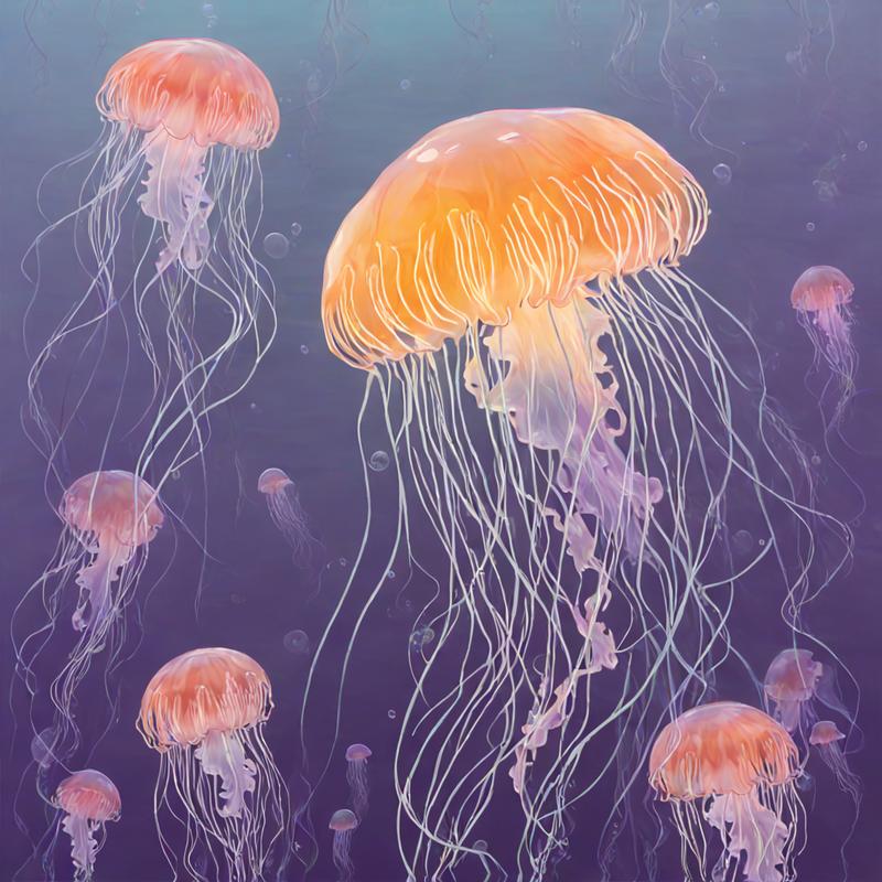 Mesmerizing jellyfish ballet in deep waters