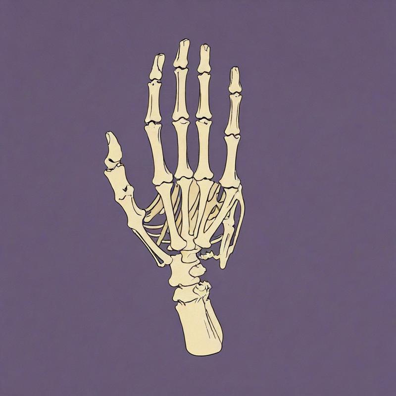 Skeletal hand reaches out from darkness