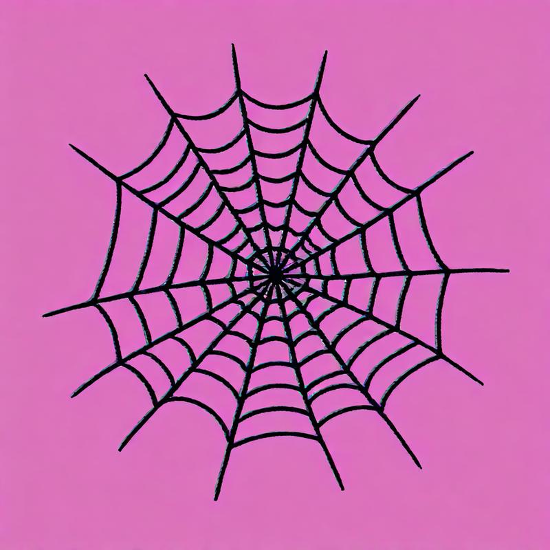 Spider's Web Captivates on Pink Canvas