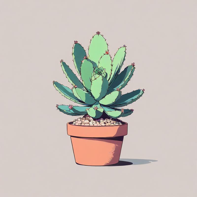 Succulent Plant Thrives in Terracotta Pot