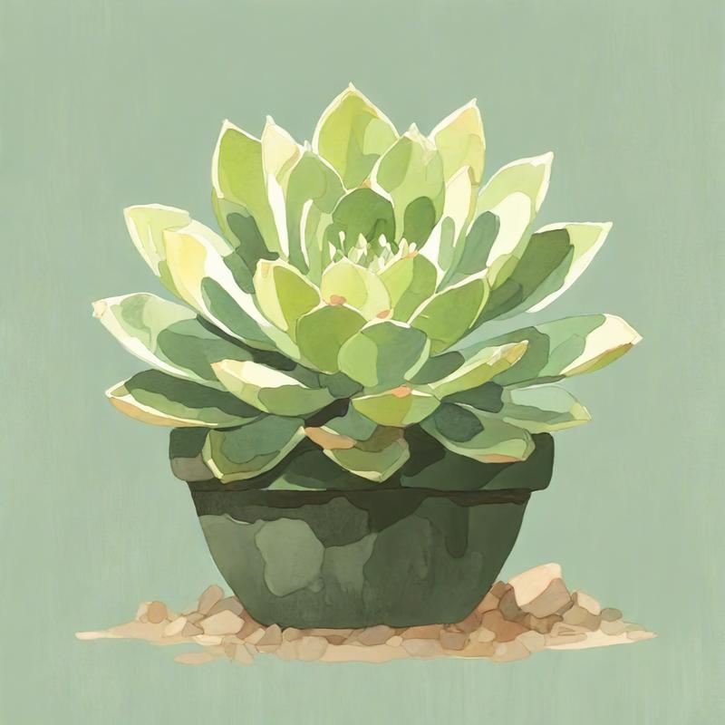 Succulent thrives in earthy pot's embrace