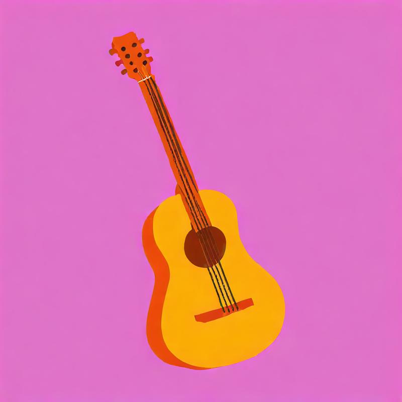 Vibrant acoustic guitar awaits musical expression