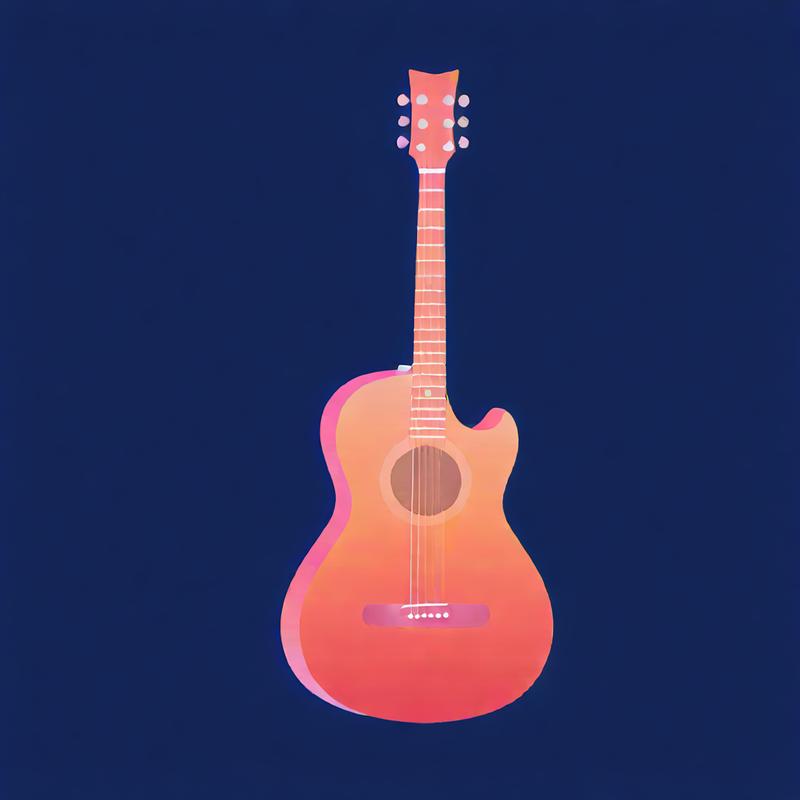 Vibrant acoustic guitar radiates musical energy