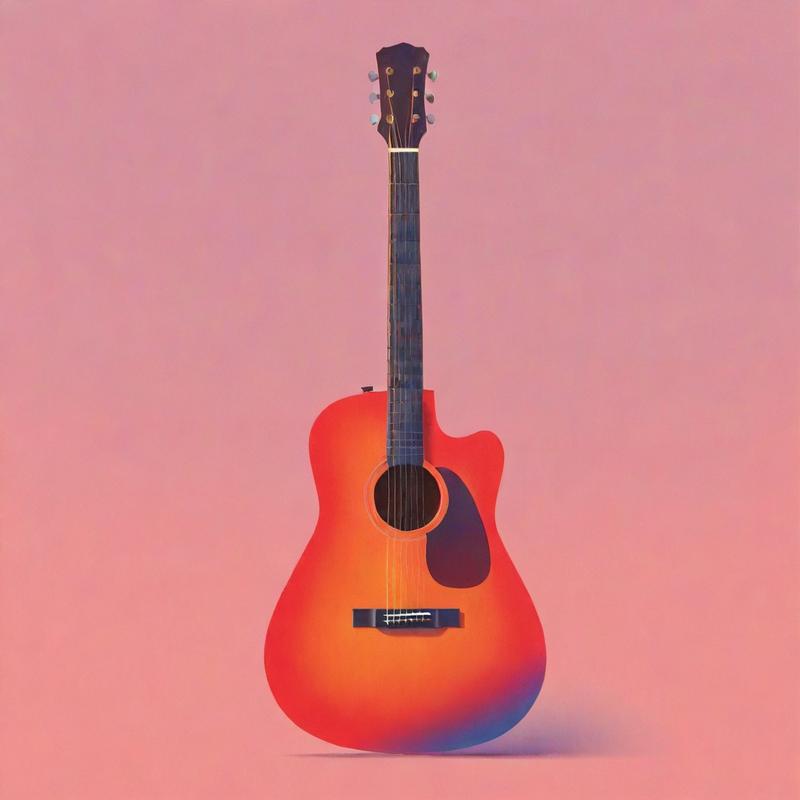 Vibrant acoustic guitar radiates musical energy