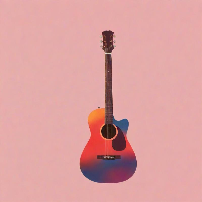 Vibrant acoustic guitar radiates musical energy