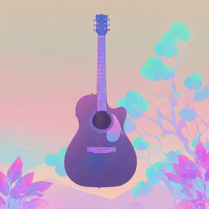 Vibrant guitar harmonizes with nature's melodies