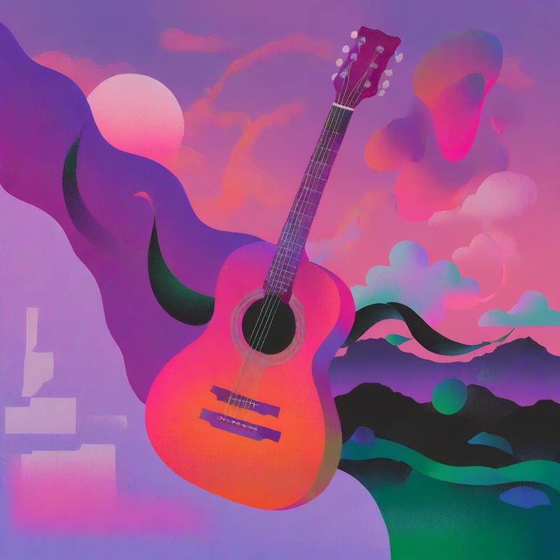 Vibrant guitar melody echoes through dreamscape