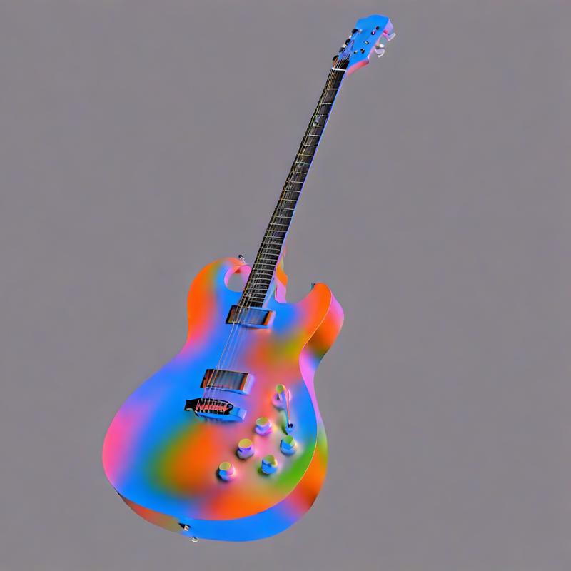 Vibrant guitar radiates musical energy, inspires creativity