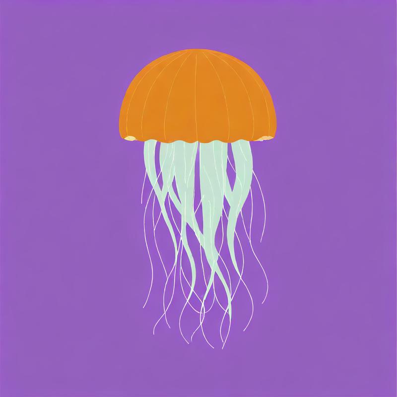 Vibrant jellyfish floats gracefully in deep waters