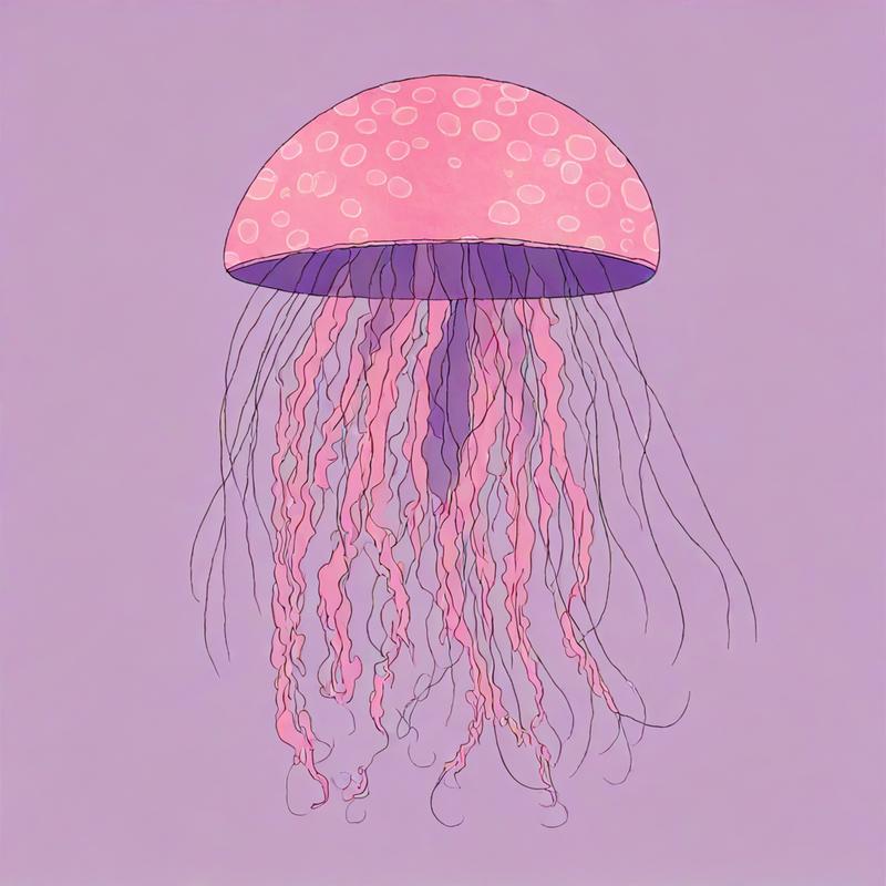 Vibrant jellyfish floats gracefully in pink