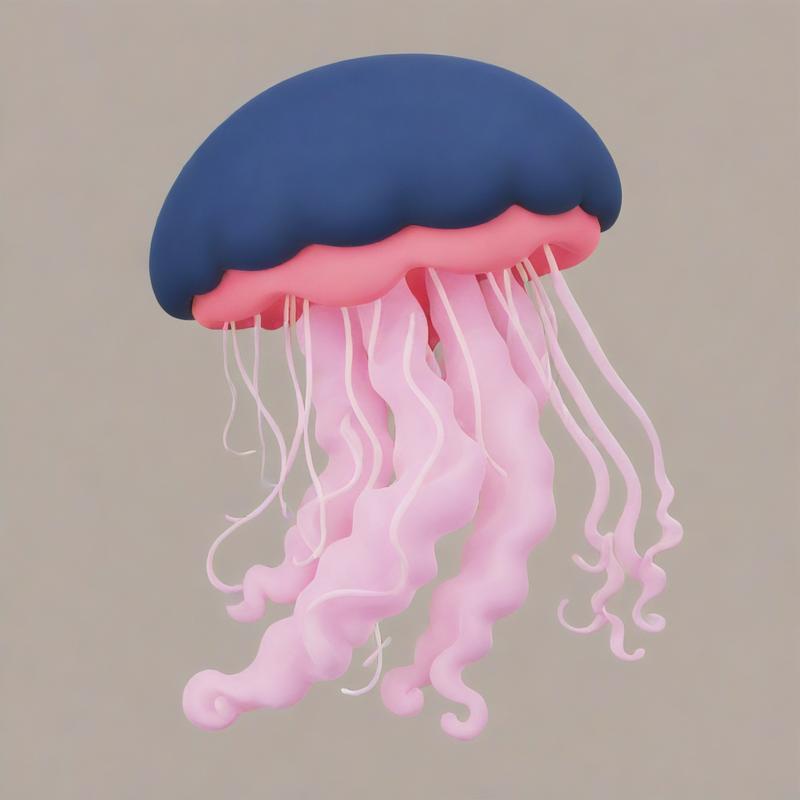 Vibrant jellyfish floats gracefully in stillness