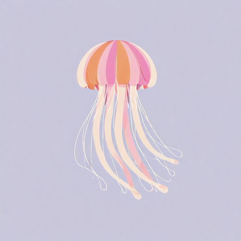 Vibrant jellyfish floats gracefully in water