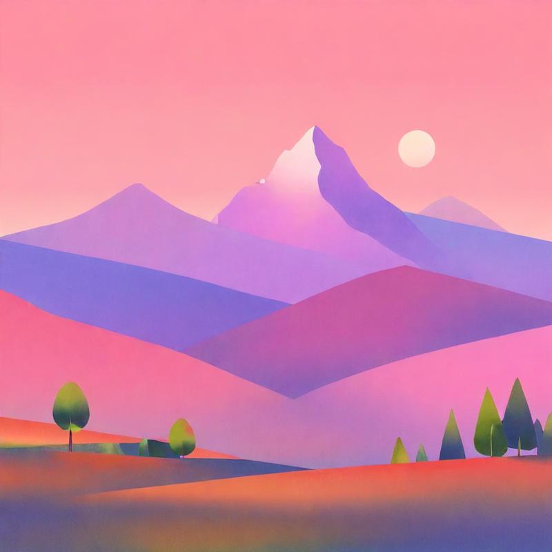 Vibrant mountains grace serene landscape vista