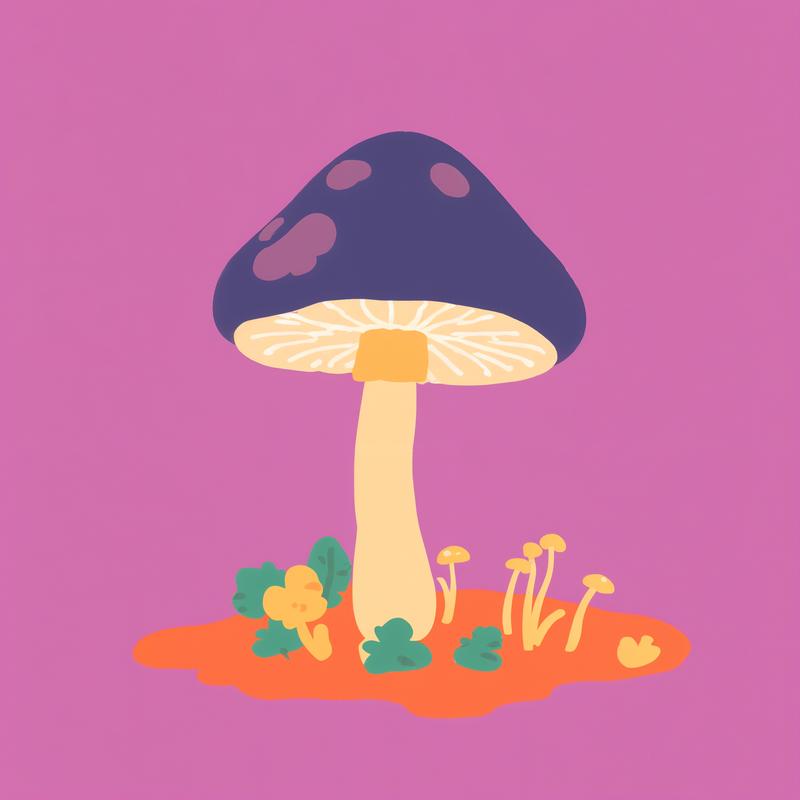 Vibrant mushroom landscape enchants with whimsy