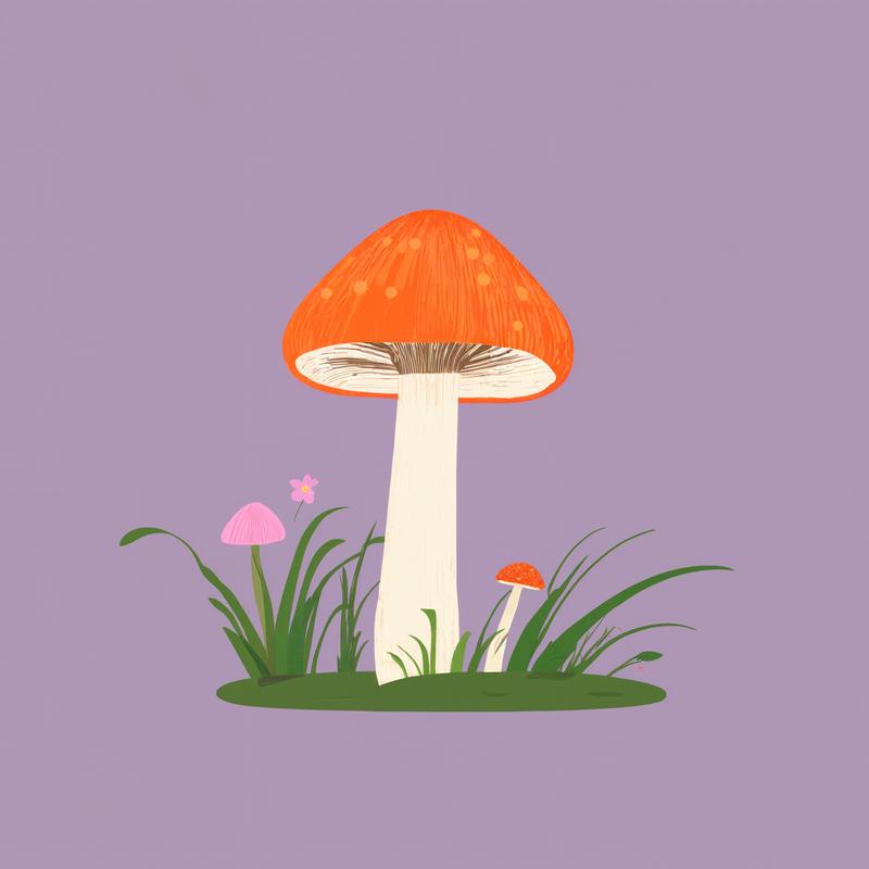 Vibrant mushrooms sprout from lush greenery